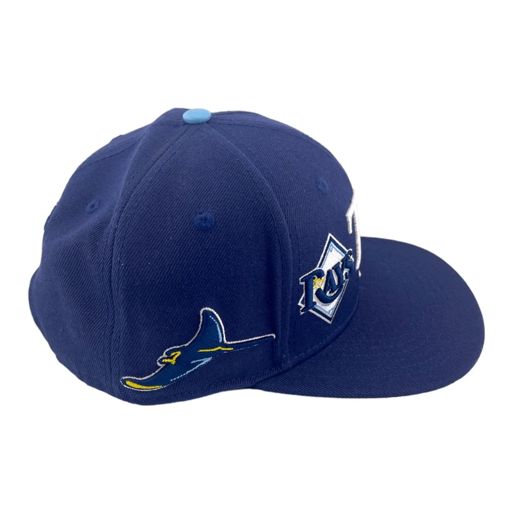 Pro Standard Tampa Bay Rays Double Front Logo Side Patch‎ Navy Blue Snapback Hat